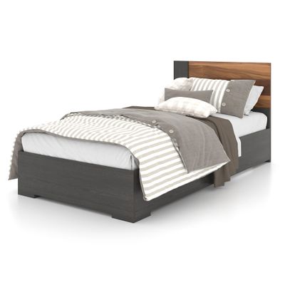 Twin Bed - Slate  Walnut