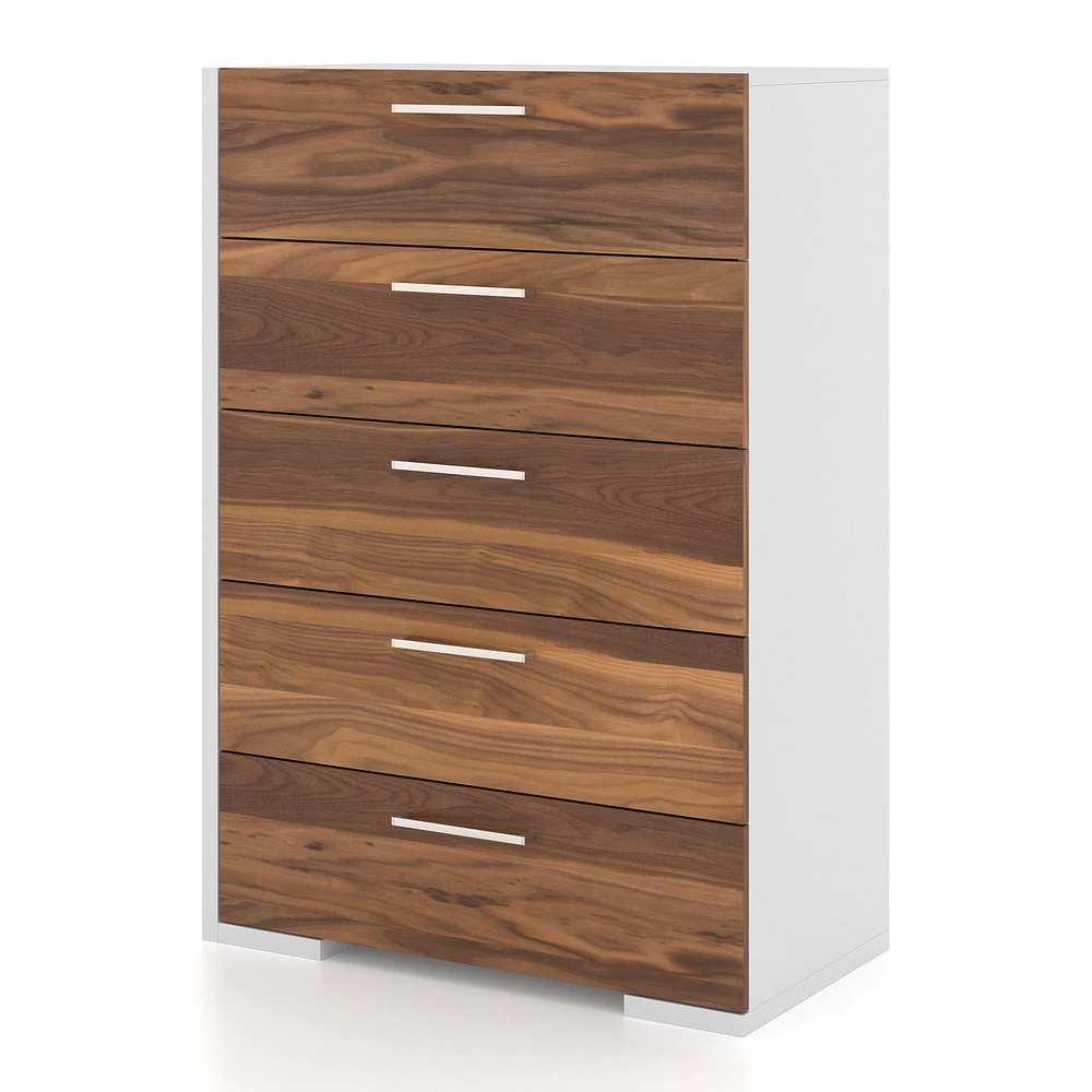 Commode 5 Tiroirs - Blanc Noyer