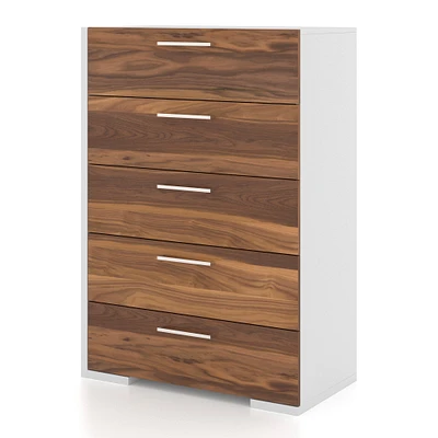 Commode 5 Tiroirs - Blanc Noyer