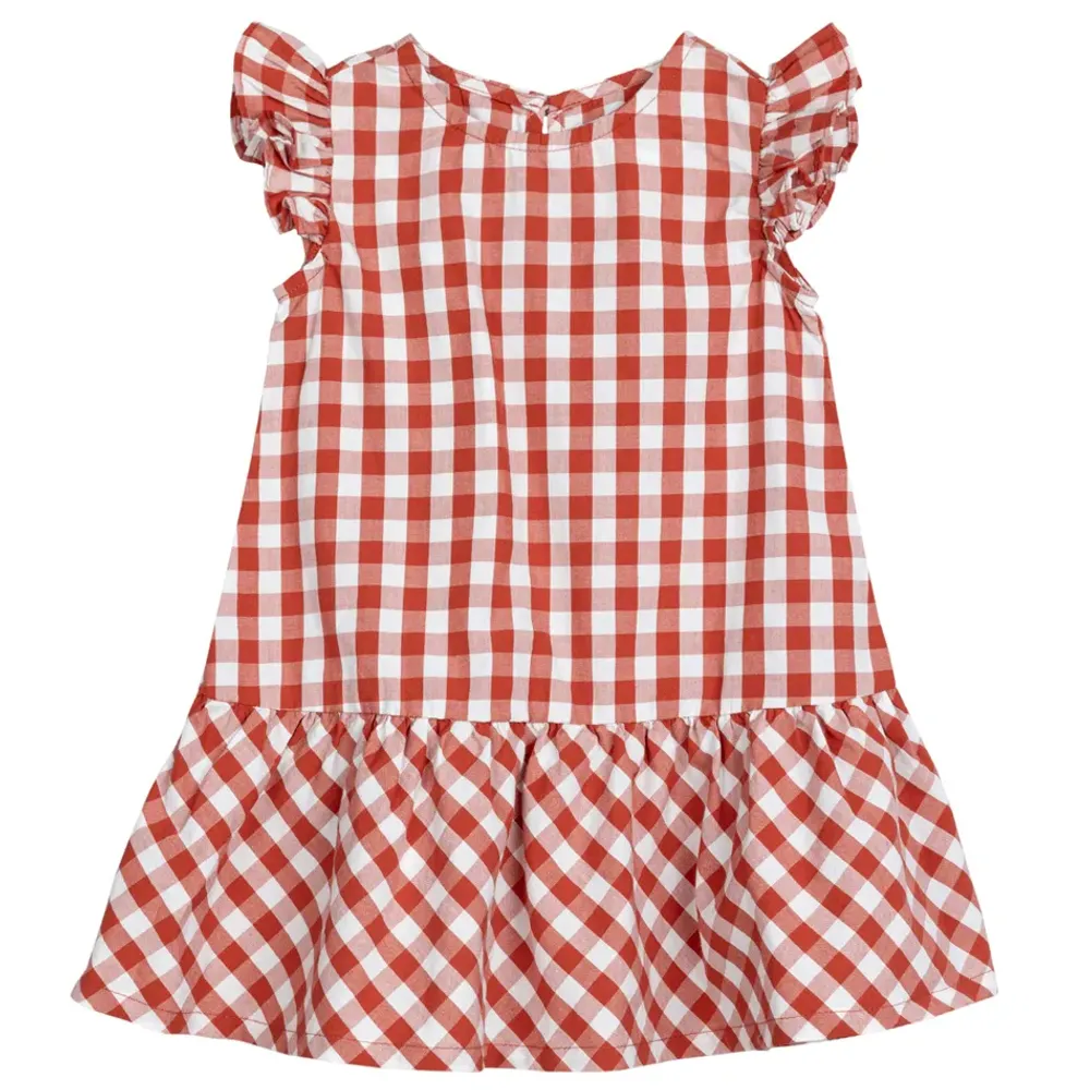 Gingham Poplin Dress 12-24m