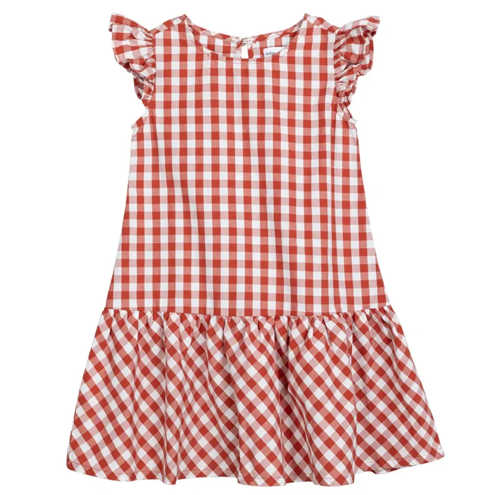 Gingham Poplin Dress 3-6y