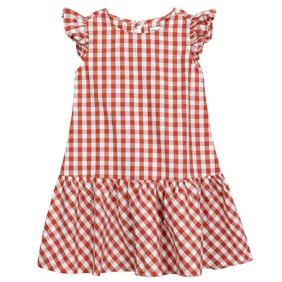 Gingham Poplin Dress 3-6y