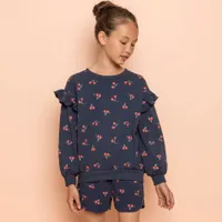 Cherries Print Terry Top 3-6y