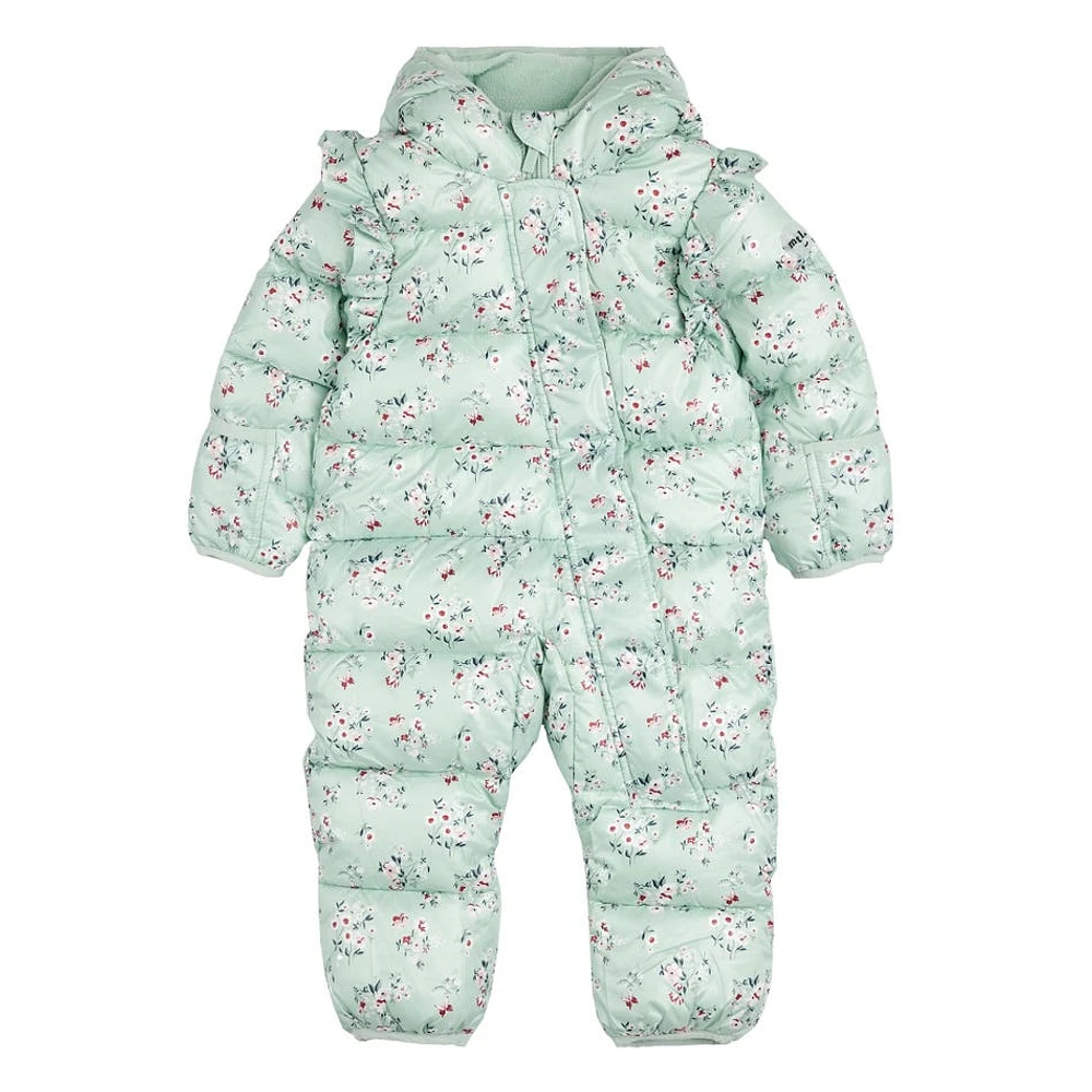 Flowers One Piece Snowsuit 3-24m