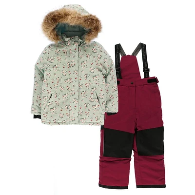 Flowers Two Pieces Snowsuit 2-10y