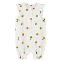 Sunflower Ruffled Romper 3-24m