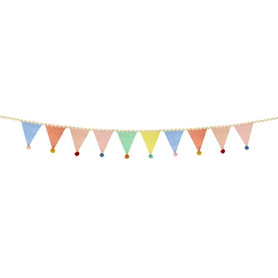 Pastel Pompom Flag Garland