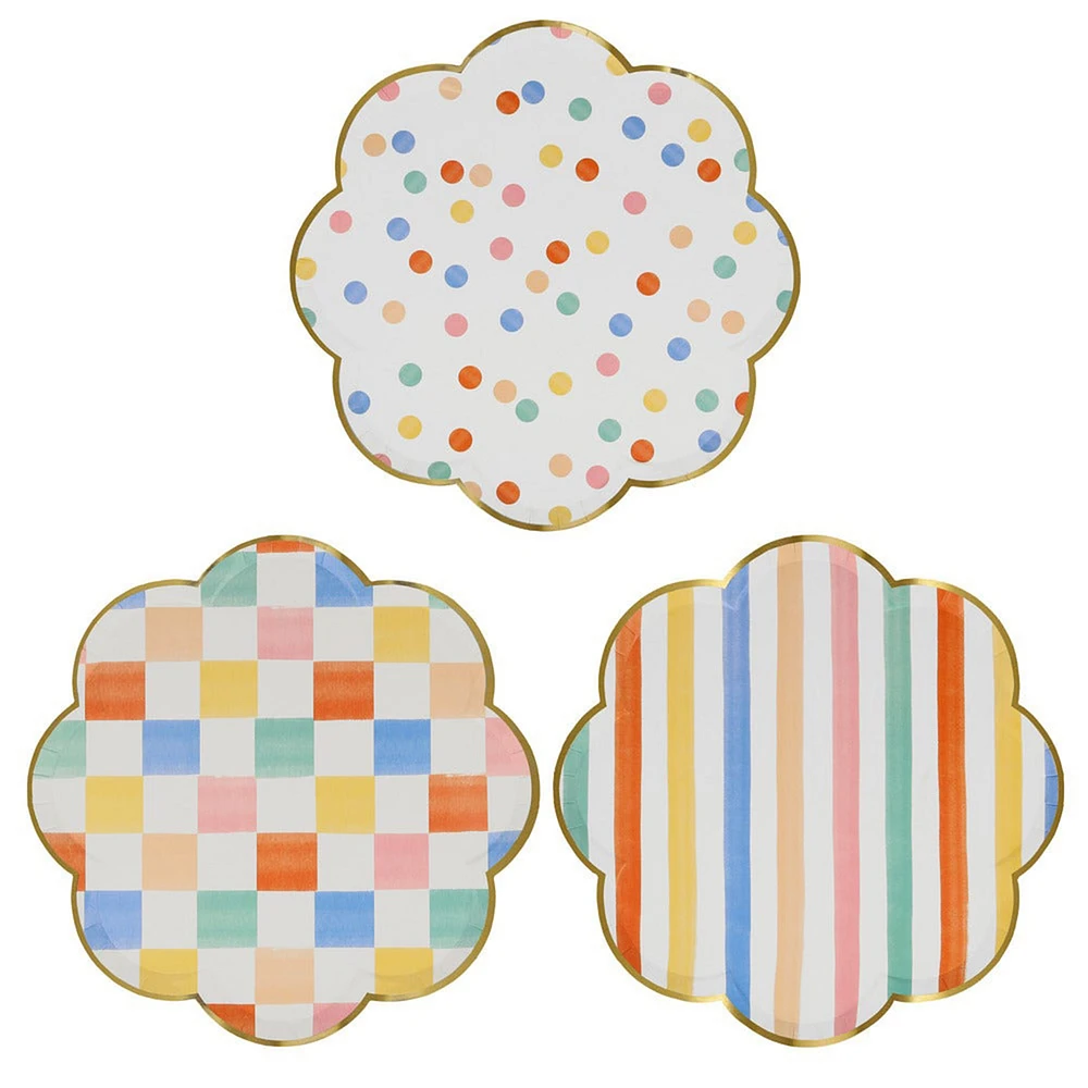 Assiettes à Dessert (8) - Motifs Colorés