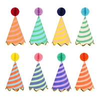 Stripe Party Hats (8)