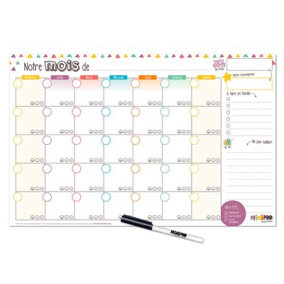 Calendrier Mensuel Familial Horizontal