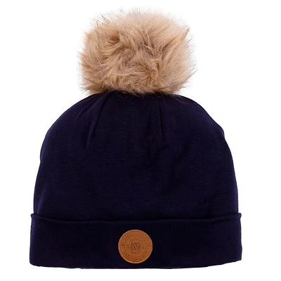 Navy Lined Beanie 7-14y