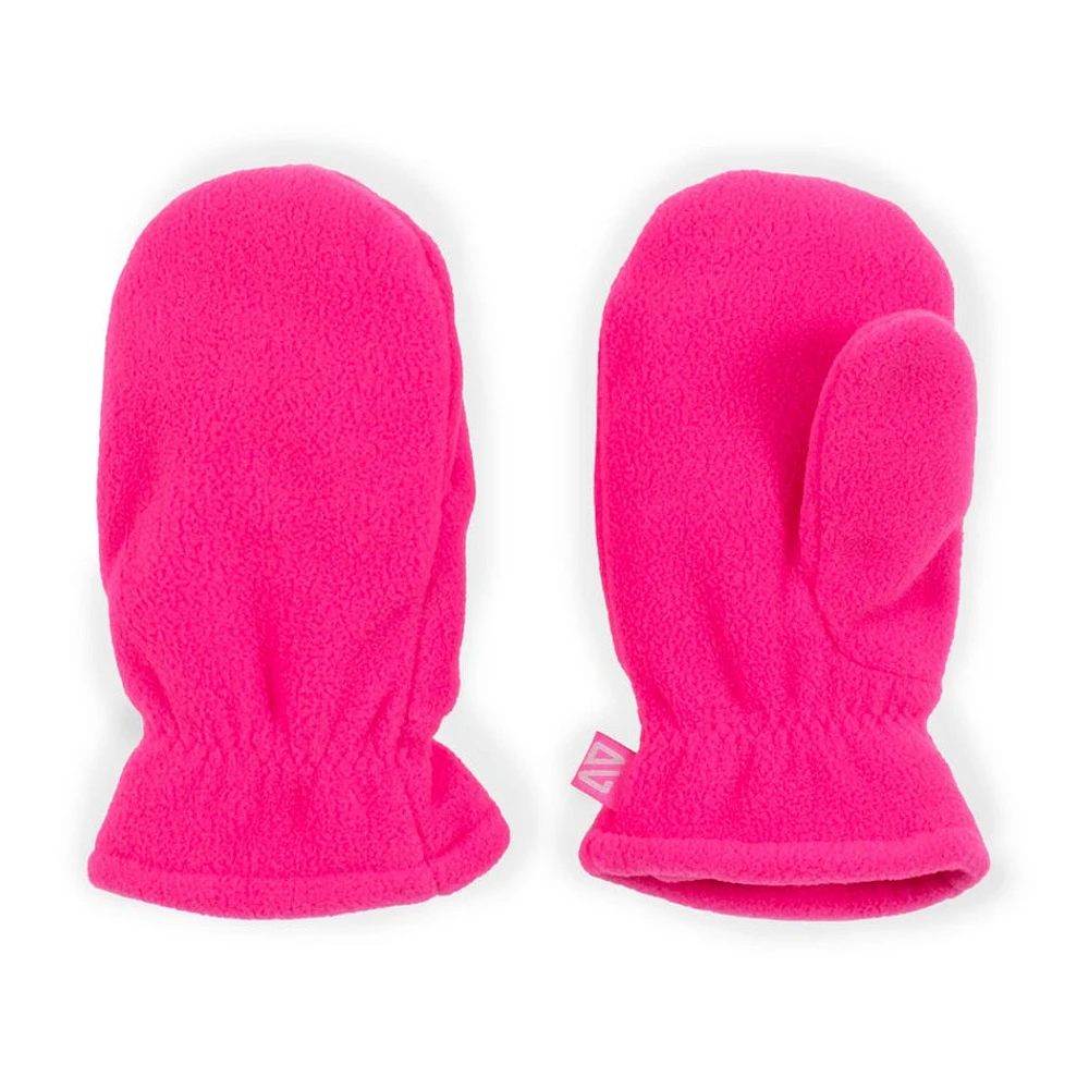 Fuschia Fleece Mittens 12-24m