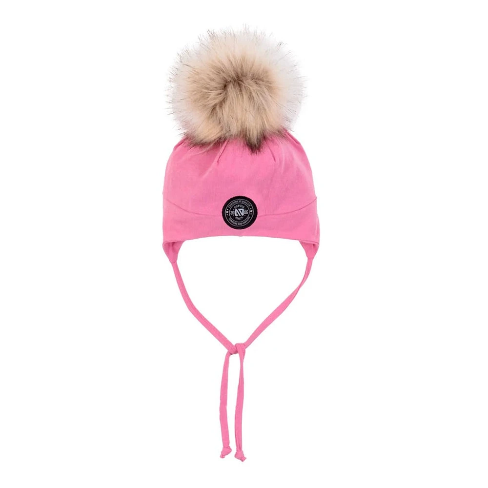 Pink Lined Beanie 2-6y