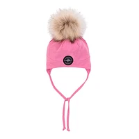 Pink Lined Beanie 2-6y