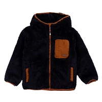 Navy Sherpa Hooded Jacket 3-10y