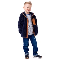 Navy Sherpa Hooded Jacket 3-10y