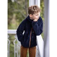 Navy Sherpa Hooded Jacket 3-10y