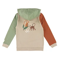 Monkey Zip Hoodie 2-8y