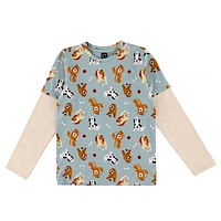 Dos Raglan Long Sleeves T-Shrit 2-8y