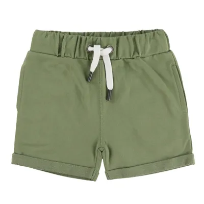 Olive Solid Sweatshort 2-8y