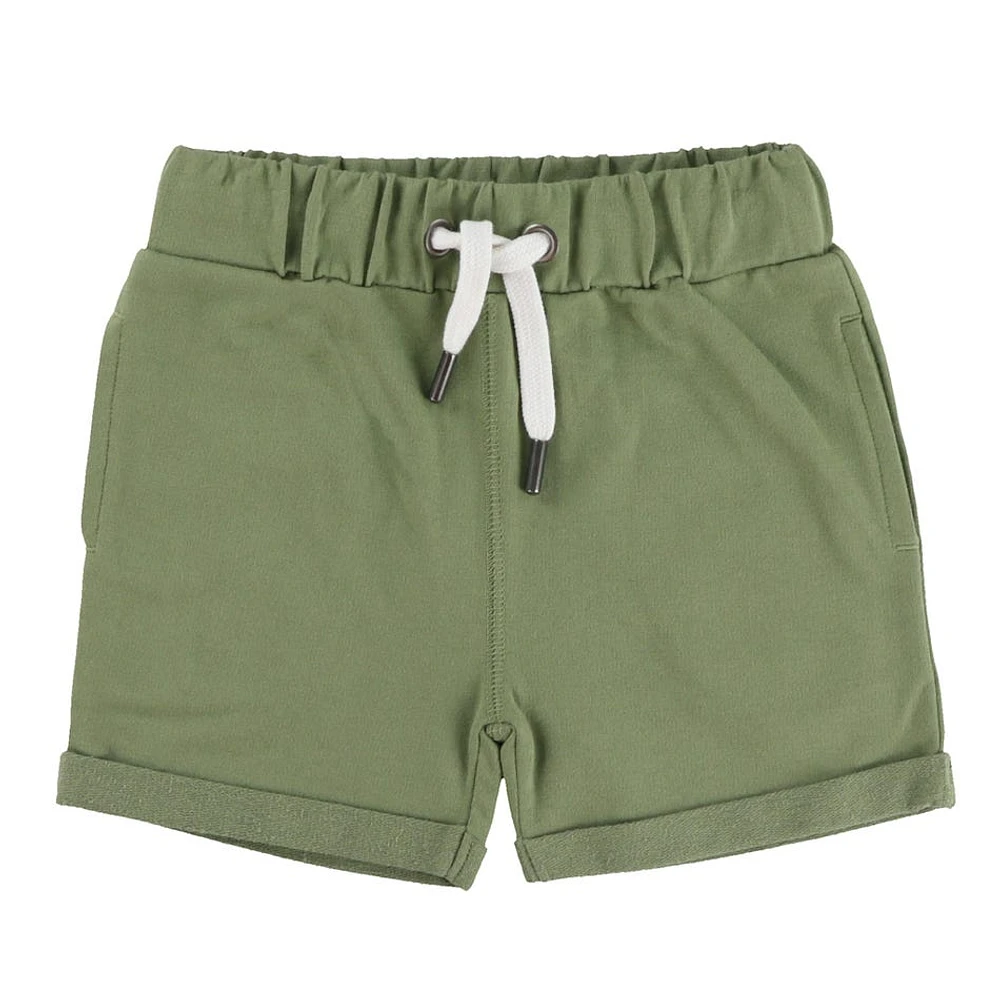 Olive Solid Sweatshort 2-8y