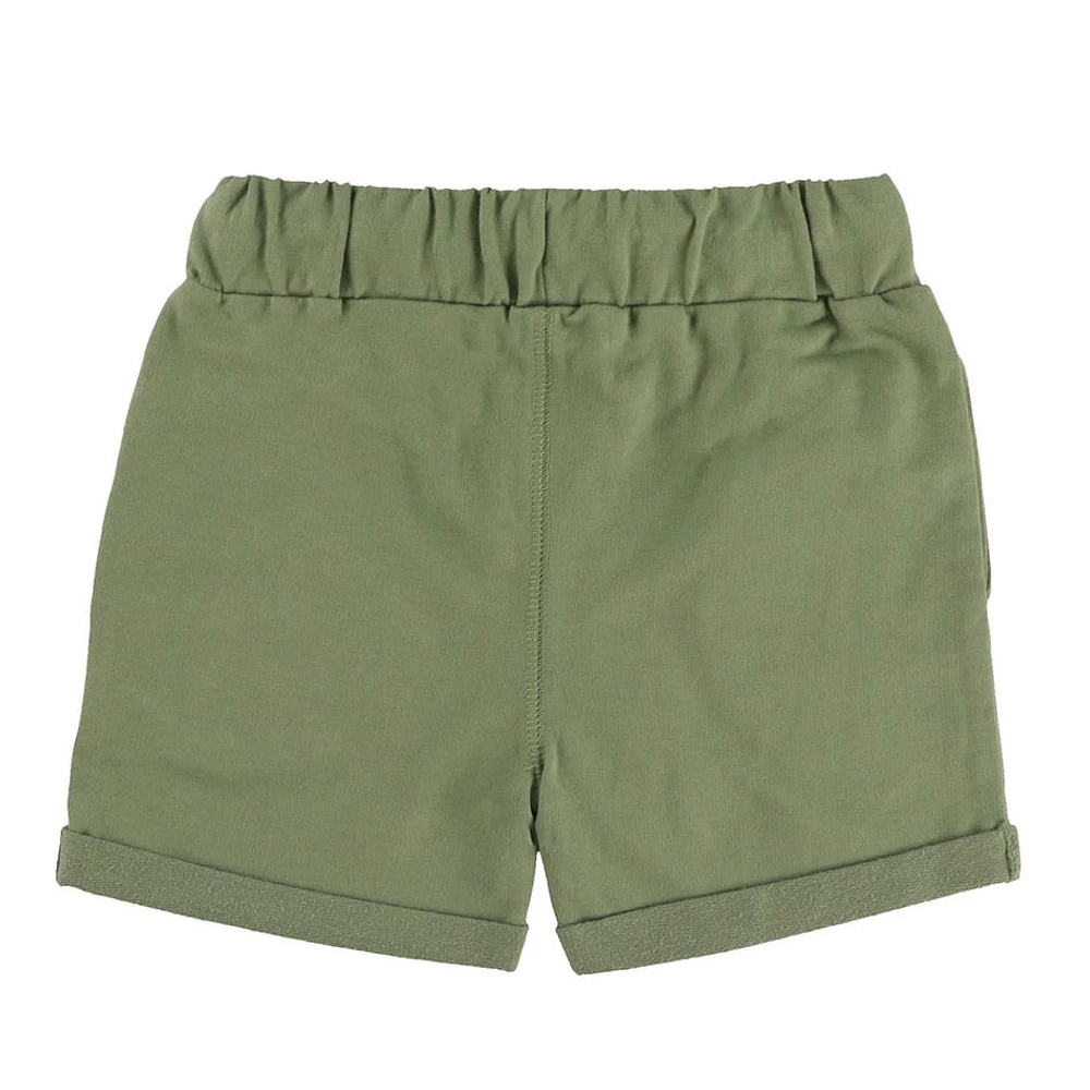 Olive Solid Sweatshort 2-8y