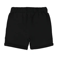 Black Solid Sweatshort 2-8