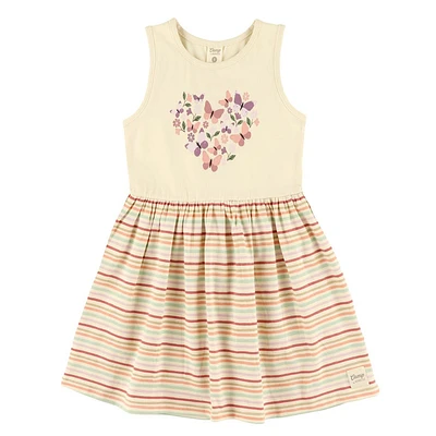 Heart Striped Dress 2-8y