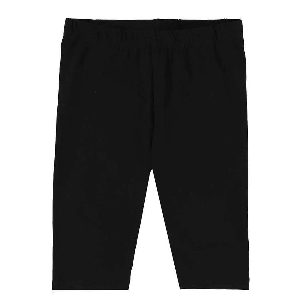 Black Solid Biker Short 2-8