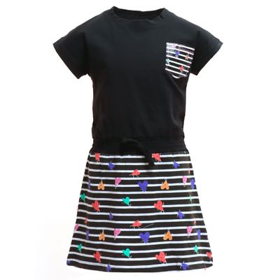 Striped Heart T-shirt Dress 2-8y