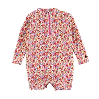 Floral Long Sleeves UV Swimsuit 3-24m