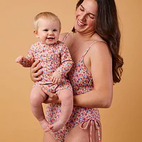 Floral Long Sleeves UV Swimsuit 3-24m