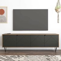 Slim Tv Stand - Nutmeg Charcoal