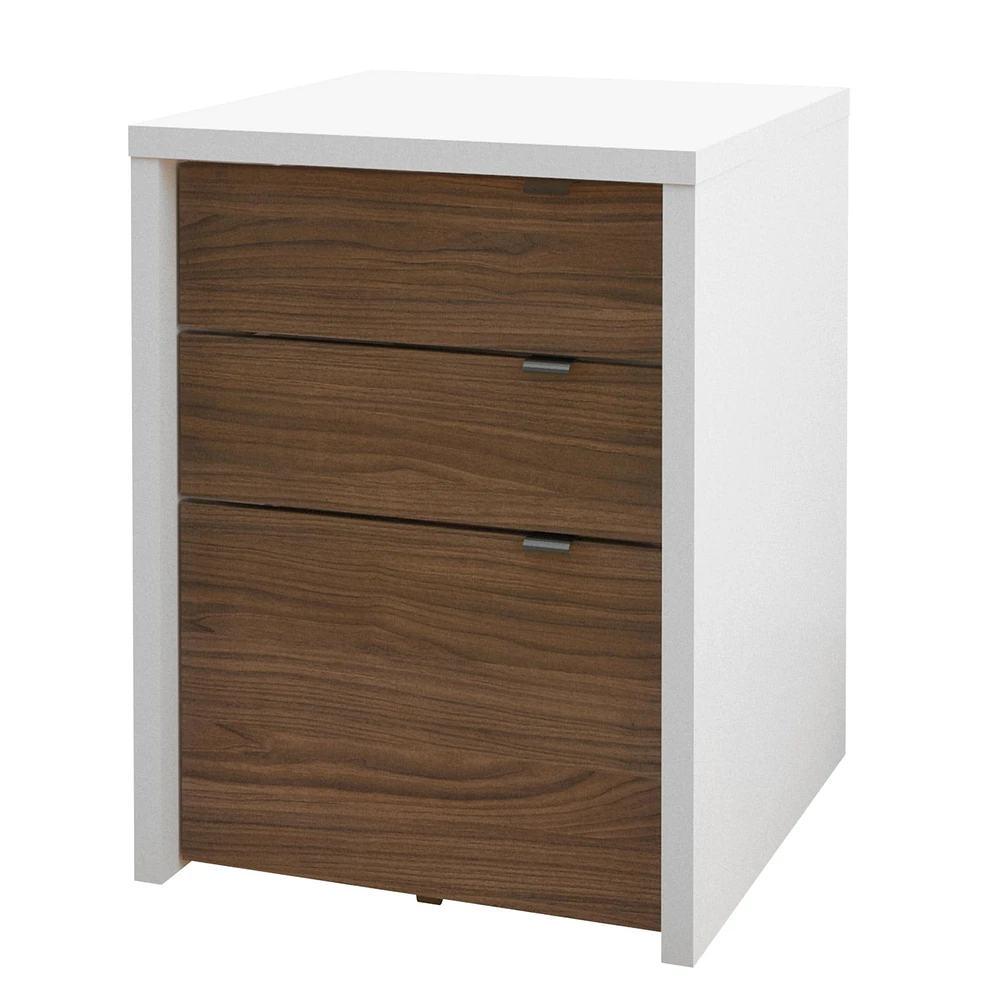 Liber-T Filing Cabinet 3-Drawer - White and Walnut