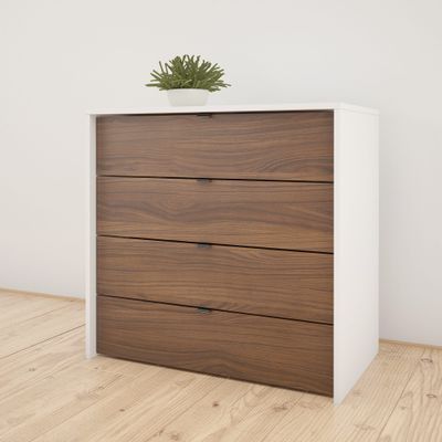 Axel 4-Drawer Chest - White and Walnut