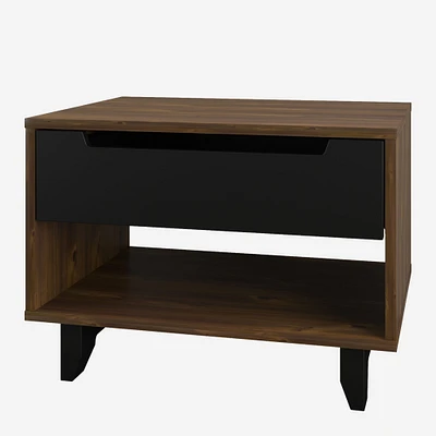 Barista Nightstand - Truffle & Black