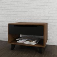 Barista Nightstand - Truffle & Black