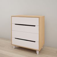 Nomad 4-Drawer Chest - White and Natural Maple