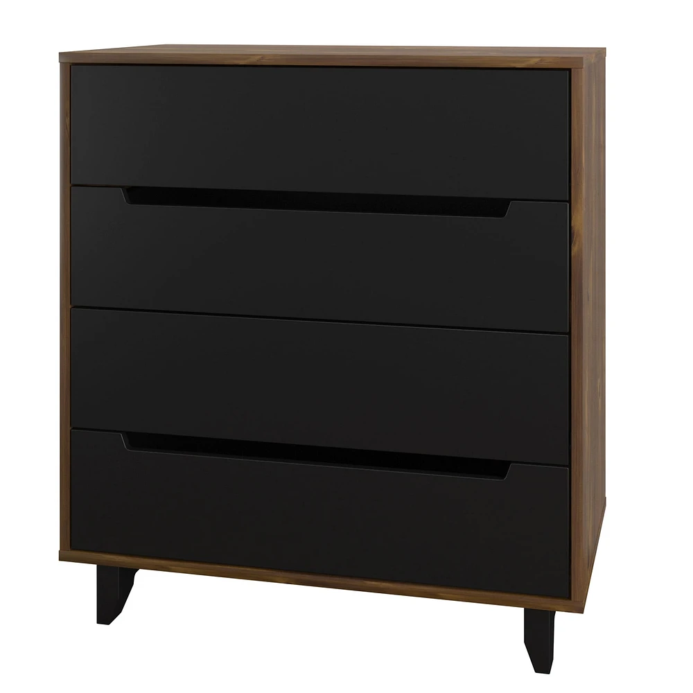 Aston 4-Drawer Chest - Truffle & Black