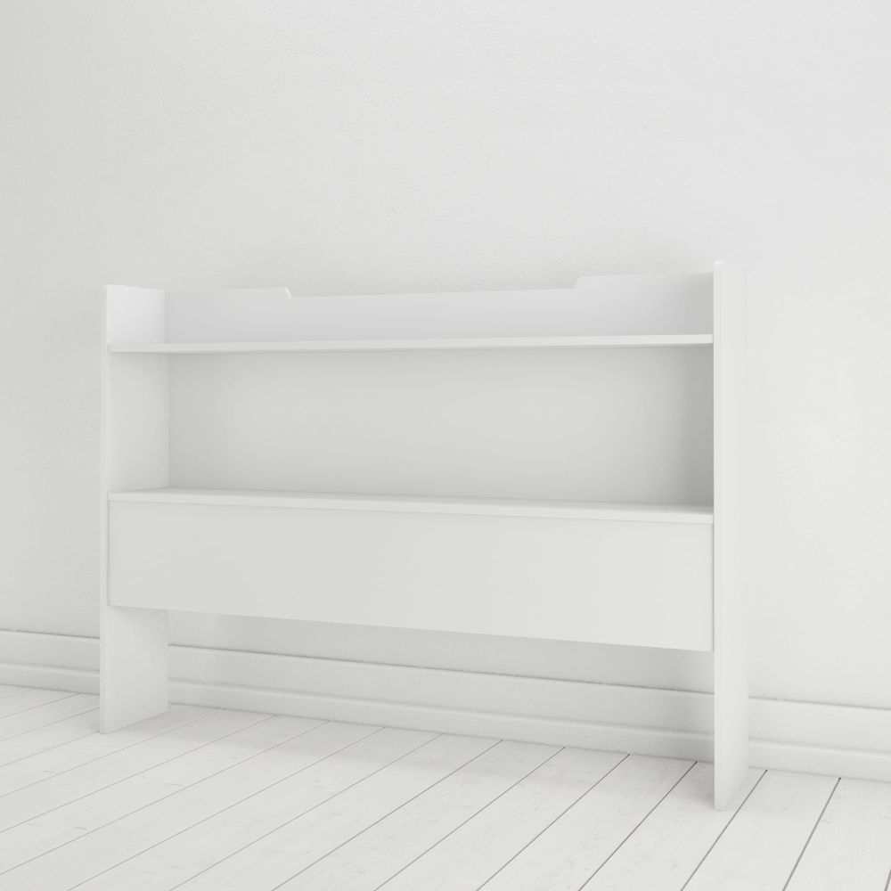 Aura Double Size Storage Headboard - White