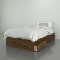 Oscuro Twin Size Bed 3-Drawer - Truffle