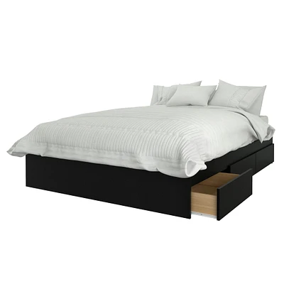 Avenue Double Size Bed 3-Drawer - Black