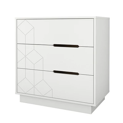 3-Drawers Chest - White