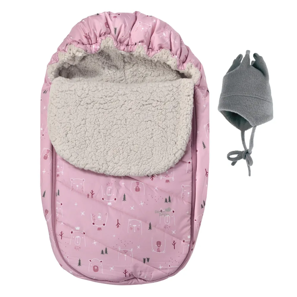 Car Seat Cover - Bear Pink