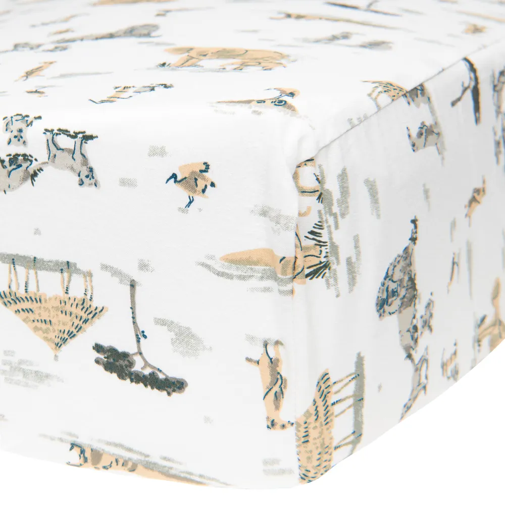 Crib Fitted Sheet - Safari