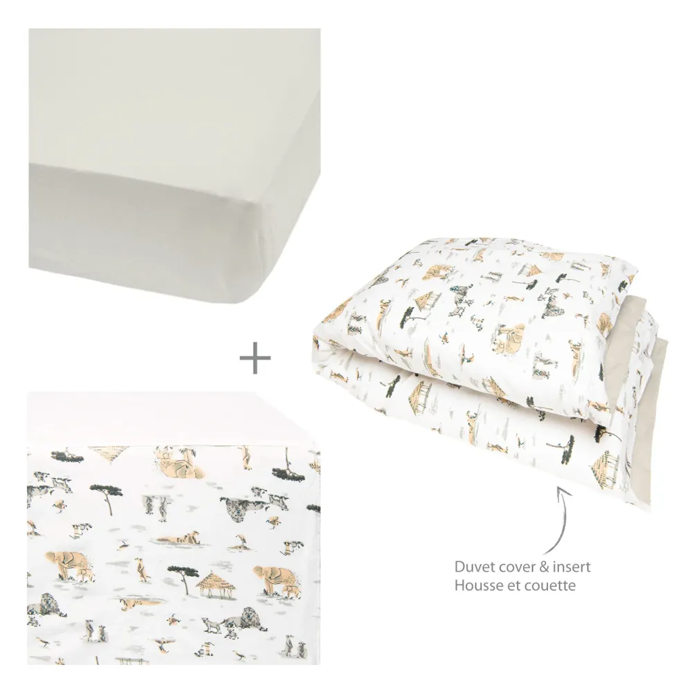 Crib Bedding Set 3 Pieces - Safari