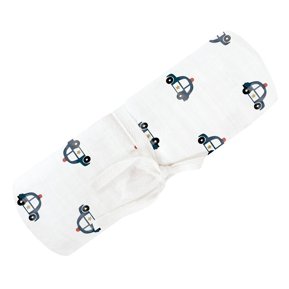 Muslin Swaddle Blanket - Police