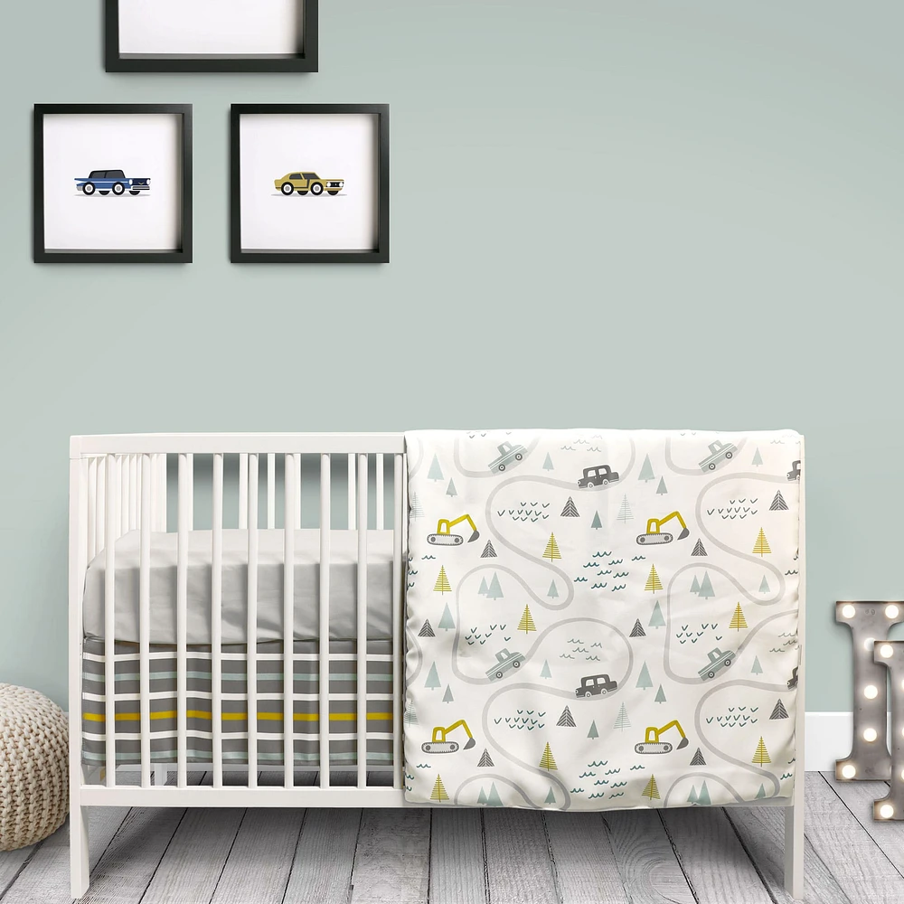 3-Piece Crib Bedding Set - Raodtrip