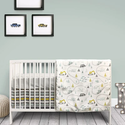 3-Piece Crib Bedding Set - Raodtrip