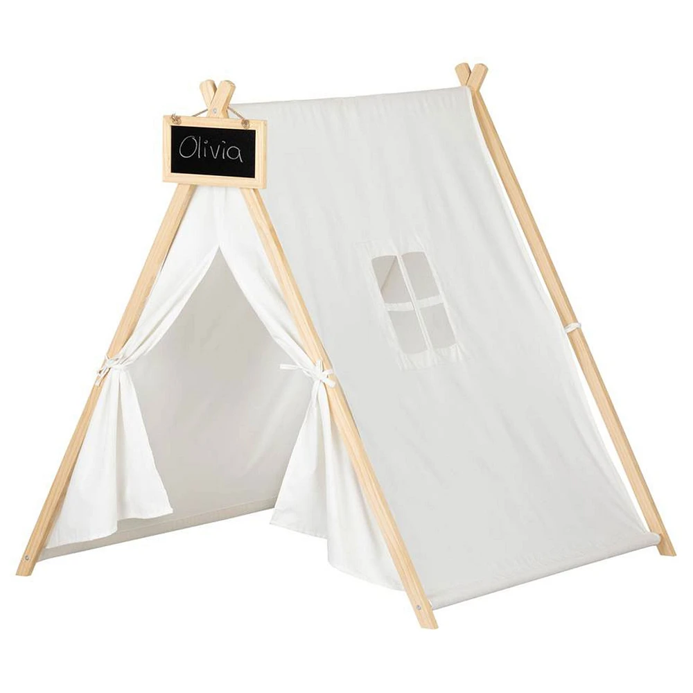 Sweedi Organic Cotton and Pine Play Tent with Chalkboard